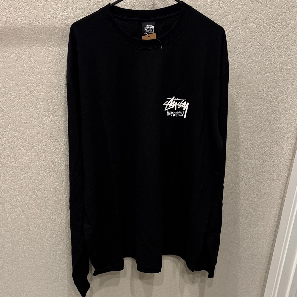 STUSSY HONOLULU Black Long Sleeve Tee for Men
